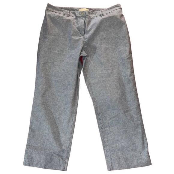 Talbots Petites Dress Pants Womens Size 14P Blue Chambray Straight Leg - Picture 2 of 4